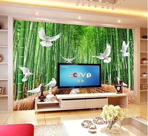 XLMING Bambus-Taubenzaun-Leiter 3D Tapete Wohnzimmer Sofa Schlafzimmer Esszimmer Home Dekoration Wand-150cm×105cm