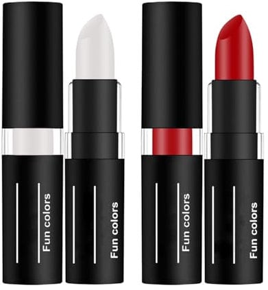 Red & White Twist-Up Face Paint Stick – England Flag Makeup for Face, Lips & Body – Long-Lasting, Sweatproof, Easy to Apply – Halloween, Cosplay & Festival Ready