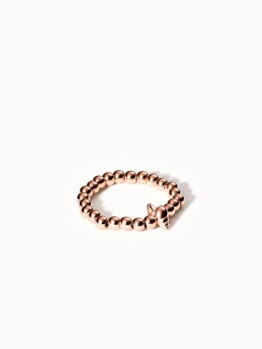 Purelei Oceanside Ring – Elastischer Ring mit Muschel-Detail & Edelstahlperlen – Größen S/M & M/L – Edelstahl in Gold, Silber oder Roségold – Verstellbar - Fidget - Anxiety (Rosegold, M-L)