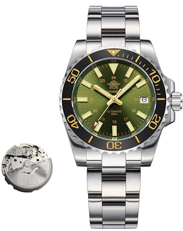 ADDIESDIVE taucheruhr Herren automatik 200m 8215 mechanische Uhr BGW9 leuchtende Keramiklünette analoge Uhr Herren Mit Edelstahlarmband AD2504
