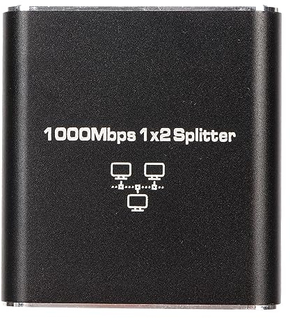 Ethernet -Port -Splitter, Ethernet Kabel Splitter 1 in 2 Out 1000 Mbit / S , RJ45 Netzwerk Port 1 Bis 2 , Gigabit Netzwerkschalter Aluminiumlegierungen