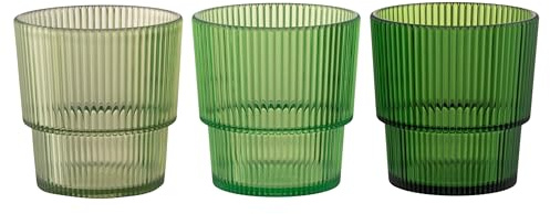 Lot de 12 verres à eau 300 ml vert en plastique PS Shades of Green, Unique