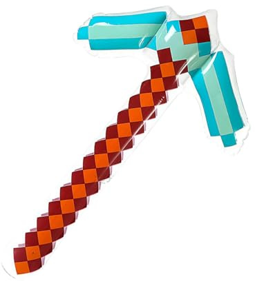 AOVNA Blow Up Pickaxe Inflatable Toys Pixel Diamond Pirate Party Favors for Video Game Fans Kids Children's Day Halloween Christmas