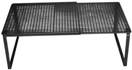 FytStycale Estante Extensible para Armario, Organizador Apilable y Ajustable, Organizador de Armario para Cuencos, Especias y Vajilla, Estante de Almacenamiento, Negro 50 a 85cm