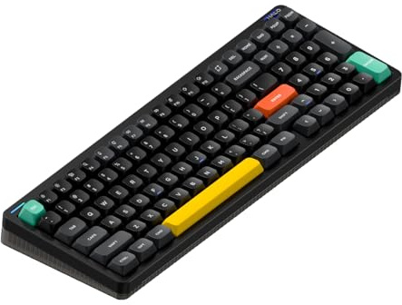 nuphy Halo96 V2 Kabellose Hot-Swap-fähige Gaming-Tastatur,99 Tasten, RGB mechanische Tastatur, unterstützt QMK/VIA,Bluetooth/USB-C/2,4 GHz-Black Blush (42gf)