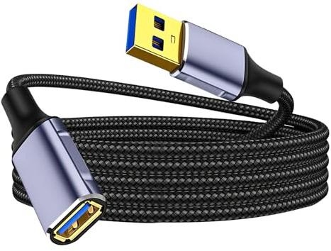 baolongking USB 3.0 Braided Extension Cable, 5Gbps High-Speed Type-A male to Type-A female Synchronous Data Transmission Cxtension Cable, Compatible With Printers, Scanners, Mice, etc. (1M)
