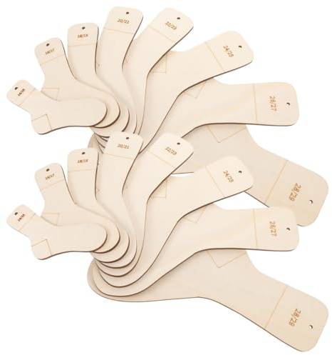 Healeved 16 Stück Holz Strick und Häkelzubehör mit Sockenbrettern Sockenspannern und Präsentationslinealen für Selbstgemacht Stricksocken Glatte Oberfläche Anfängerfreundlich Tragbar