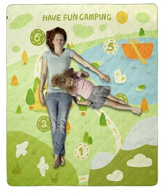 Huxibai Outdoor Picknickdecke - Falbar Und Waschmaschinengeeignet - Spielfeld-Design Picknickunterlage,Für Garten Park Camping Wohnzimmer Rasen Festivalwiese Stadion