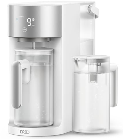 DREO Reverse Osmosis Water Filter Countertop, RO Filtration System, 3:1 Pure to Drain, TDS & Filter Life & 2 Autofill Pitchers, Self-Cleaning Water Purifier, RO Water Filter