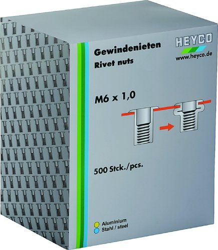 Heytec Heyco 01261600200 Gewindenietensatz in Karton M6 x 1