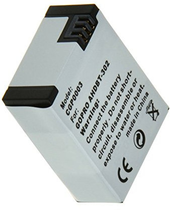 Jupio GoPro AHDBT-302 Batteria per Hero3+, 1200 mAh, Nero