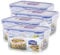 4 x Lock & Lock Rect 470ml Food Container HPL807