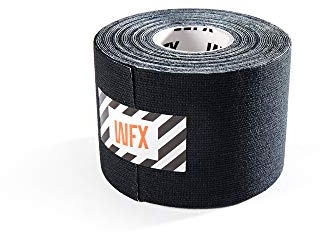 #DoYourFitness Kinesiologisches Tape, 5cm x 5m Rolle, schwarz, 100% Baumwollgewebe, wasserdicht elastische Unterstützung für Sport, Freizeit, Physiotherapie und Medizin, Neue Klebeformel