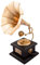 eCraftIndia Schwarzes und goldenes antikes Grammophon-Musikinstrument, dekoratives Messing-Schaustück für Heimdekoration