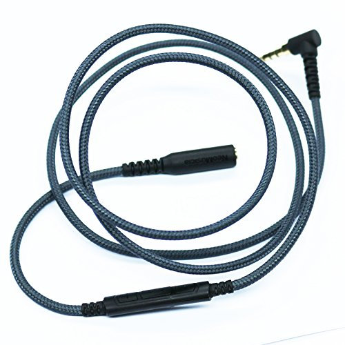 KetDirect 70cm(2.2ft) 3.5mm male to 3.5mm Female headset earphone Headphone Adapter Extension Cable with remote volume control & Microphone for apple iphone itouch ipad & Android phone