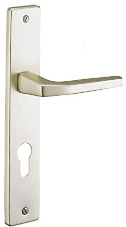 THIRARD - Ensemble de Poignées pour Porte d'Entrée Picardie - Aluminium - Usage Pratique - Trou de Cylindre - Carré 8 mm - Entr'Axes 195 mm - Finition Champagne - Jaune/Doré