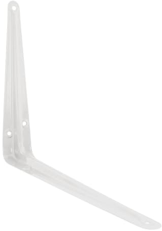 Merriway BH06752 White London Style Shelf Brackets 250 x 200mm, Pack of 10 | 90-Degree shelf bracket | 10 x 8 | 41mm (1.6) Wide | Maximum shelf depth of 250mm (10)
