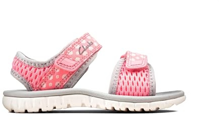Clarks Girl's Surfing Tide Open Toe Sandals, Pink Pink Combi Pink Combi, 7.5 UK Child