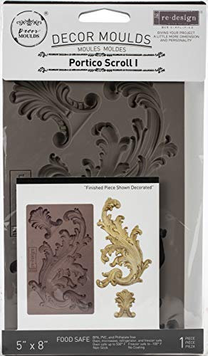 Redesign With Prima Redesign Decor Moulds 5x8x8mm-Portico Scroll I Crafting Resin Molds for air Dry Clay DIY Projects Funiture Dresser, Chocolate,Cake,Candy,Backery,Soap,Polymer Clay,hot Glue