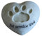 Poly-Herz mit Hunde-Pfote Grabschmuck ca. 9,5x4x10,5 cm