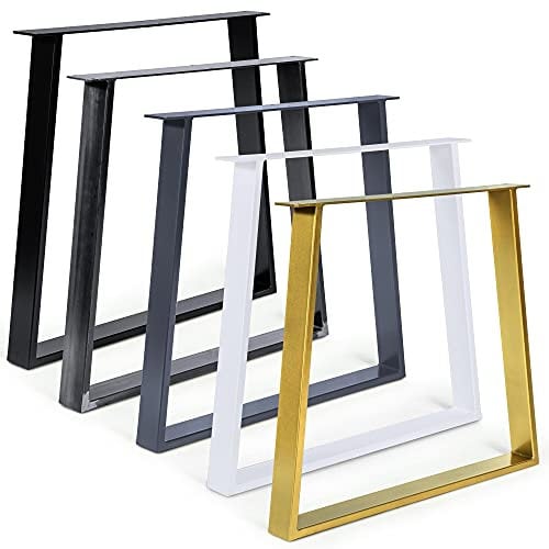 Magnetic Mobel 2X Tischkufen Tischgestell Trapez Tischbeine Schwarz Industrial Weiss Möbelfüße Stahl