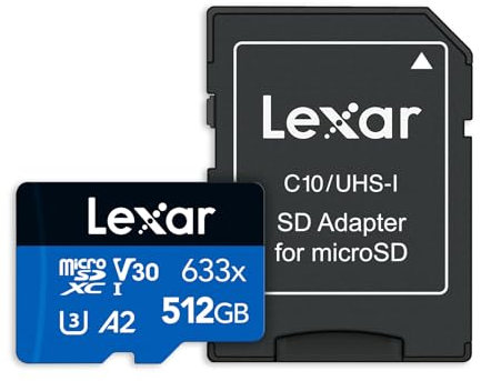 Lexar 633x mémoire Flash 512 Go MicroSDXC UHS-I Classe 10