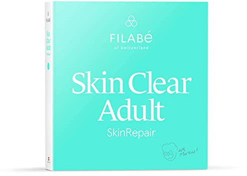 Skin Clear Adult – Zur Pflege von fettiger Haut mit Pickeln und Mitessern ab 22 Jahren. Packung für 28 Tage. Vegan und ohne Zusatzstoffe – Swiss made by Filabé of Switzerland