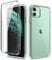LCHULLE Crystal for iPhone 11 Case 360 Shockproof Clear Cover Silicone Glossy Bumper Screen Protector, Front and Back Full Body Drop Proof Protective Anti Yellow Case for iPhone 11-Transparent