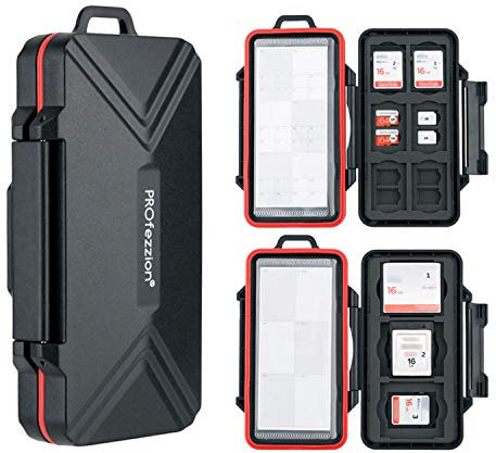 PROfezzion Porte Carte Mémoire Organisateur de Stockage Anti-Choc Memory Card Case pour Cartes SD SDXC SDHC Micro SD/CF XQD Nano Sim Huawei Nano mémoire TF Cartes CompactFlash(48 Fentes)