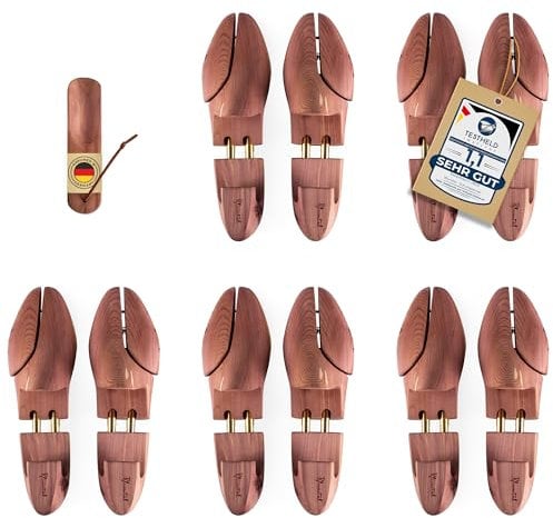 Blumtal Allarga Scarpe Uomo, Tendiscarpe - Forma Scarpe - Allargascarpe in Legno di Cedro con Calzante - Assorbe Umidità e Combatte Cattivi Odori - 5 Paia