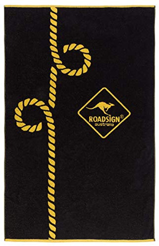 ROADSIGN australia Unisex Strandtuch mit knalligem Logo-Muster schwarz/gelb | 100x160