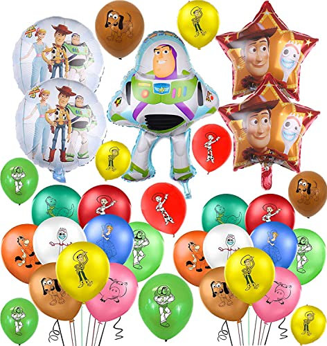 Geburtstag Deko Toy Story Luftballons Kindergeburtstag Folienballons Geburtstagsdeko 23 Stück für Kinder Toy Story Thema Geburtstagszubehör Set