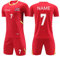 Football Kit for Kids Adults Men Women Personalised Football Shirt Short with Name Number Team Logo (Red)