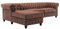 Casa Padrino Chesterfield Ecksofa Links Antik Braun - Microfaser Wohnzimmer Sofa - Chesterfield Wohnzimmer Möbel