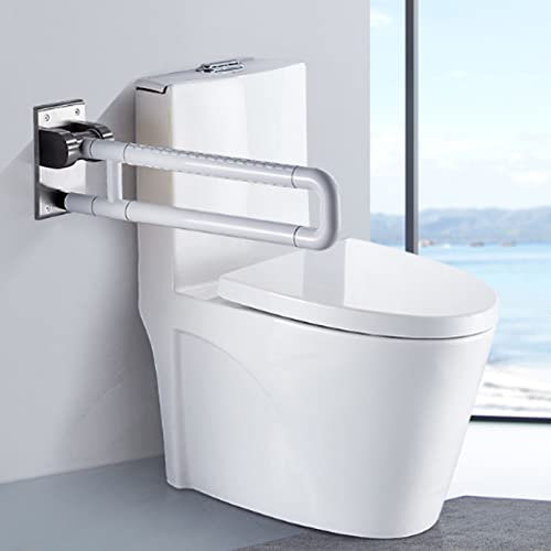 Wandstützgriff Stützhilfe WC Haltegriff Klappbar,Rutschfeste Klappgriff,Stützklappgriff Behindertengerecht Toiletten Stütz, Rostfreier Stahl Toiletten Haltegriffe (70cm/27.6in,A)