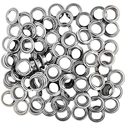 WedDecor 12mm Self-Piercing Banner Eyelets For Semi-Automatic Eyelet Machine, Durable Iron Grommets Without Washers For Pool Covers, Posters, Tarpaulin, Silver, 500pcs