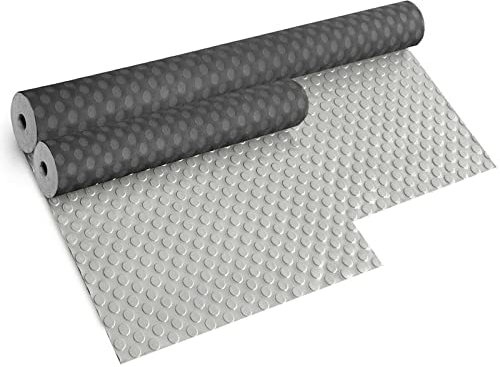 Pavimento Tappeto Gomma Pvc Bollato Rivestimento Antiscivolo Mod. ZERBINO_BOLLE_PVC 2X4 METRI GRIGIO