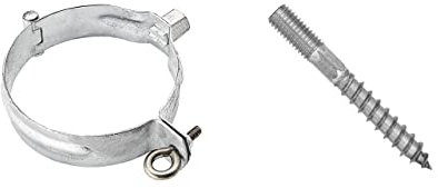 zbs24 Rohrschelle 60mm zum Schrauben verzinkt für Dachrinnen Regenrohre, mit Gewindemuffe M10, inkl. Stockschraube M10 x 80mm