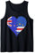Neuseeländisches Umhang Verdean Flagge Herz Tank Top