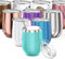 THILY Stainless Steel Stemless Wine Glass T1 Triple Vacuum Insulated Travel Wine Tumbler Cup with Lid and Reusable Straw, 350 ml, Keep Drinks Cold or Hot, Teal