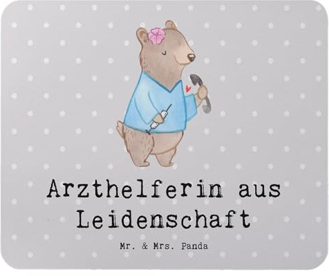Mr. & Mrs. Panda Mauspad Arzthelferin Leidenschaft - Geschenk, Schenken, Arbeitszimmer, Computer zubehör, Mousepad, Arztpraxis, Beruf, Ausbildung,