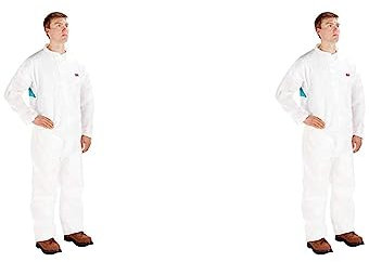 3M 4520M Schutzanzug, Typ 5/6, Größe M, Weiß/Grün (Packung mit 2)