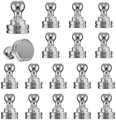Neodym Magnete 18 Stück N52 Mini Magnet mit Aufbewahrungsbox für Magnettafel, Kühlschrank, Kegelmagnete, Notenmagnete,vernickelter Stahl Magnete (12 x 17 mm)