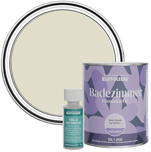 Rust-Oleum wasserbeständiger Fliesenlack für das Badezimmer in seidenglänzendem Finish - Hafermilch 750ml