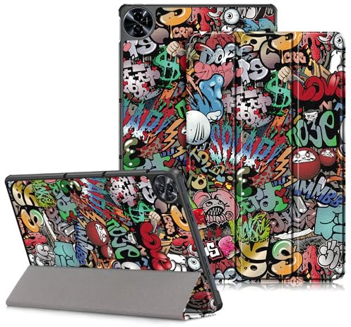 DINGGUAGUA Funda para Realme Pad 2 Tablet 11.5 Pulgadas 2023,Ultra Delgado Carcasa con Función de Soporte,Graffiti