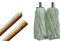 Best House 2 Pcs Pine Wood Mop Stick Handle + 2 Pcs Cotton 18 Ply Metal Socket Mop Head - 1.2m x 22mm, 380g for Floor Cleaning/Sweeping in Home/Office