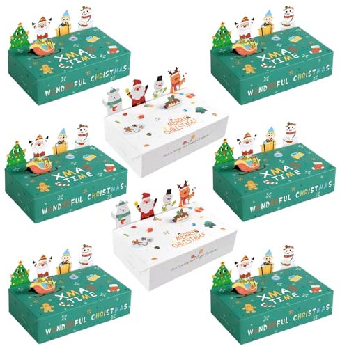 Weihnachten Geschenkboxe, Tootesa 40 Stück Weihnachten Faltbare Schokolade Süßigkeitskästen Kekskästen Boxen,Weihnachten Partydekorationen Papier-Treat-Boxen