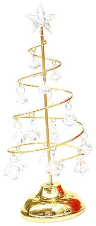 Sharplace Kristall Tischlampe Gold Nachttischlampe Dekoration Weihnachtsbaum Lampen Ornament Lampe Kleines dekoratives Metall Baum Nachtlicht