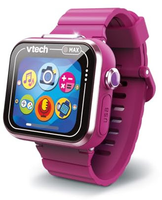 VTech Kidizoom Smartwatch Max Himbeere, Smartwatch für Kinder, Dual-Kamera, Fotos, Videos, Spiele, horizontaler Touchscreen, ESP-Version