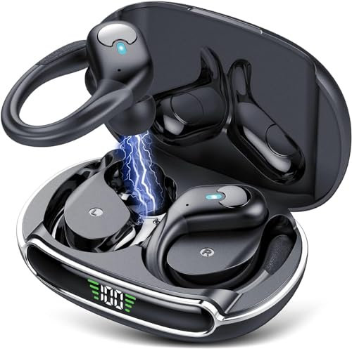 Auriculares Inalámbricos Bluetooth 5.3 - 90 Horas de Duración, IPX7 Resistente al Agua, Visualización de Alimentación, Deportivos Con Funda de Carga Inalámbrica